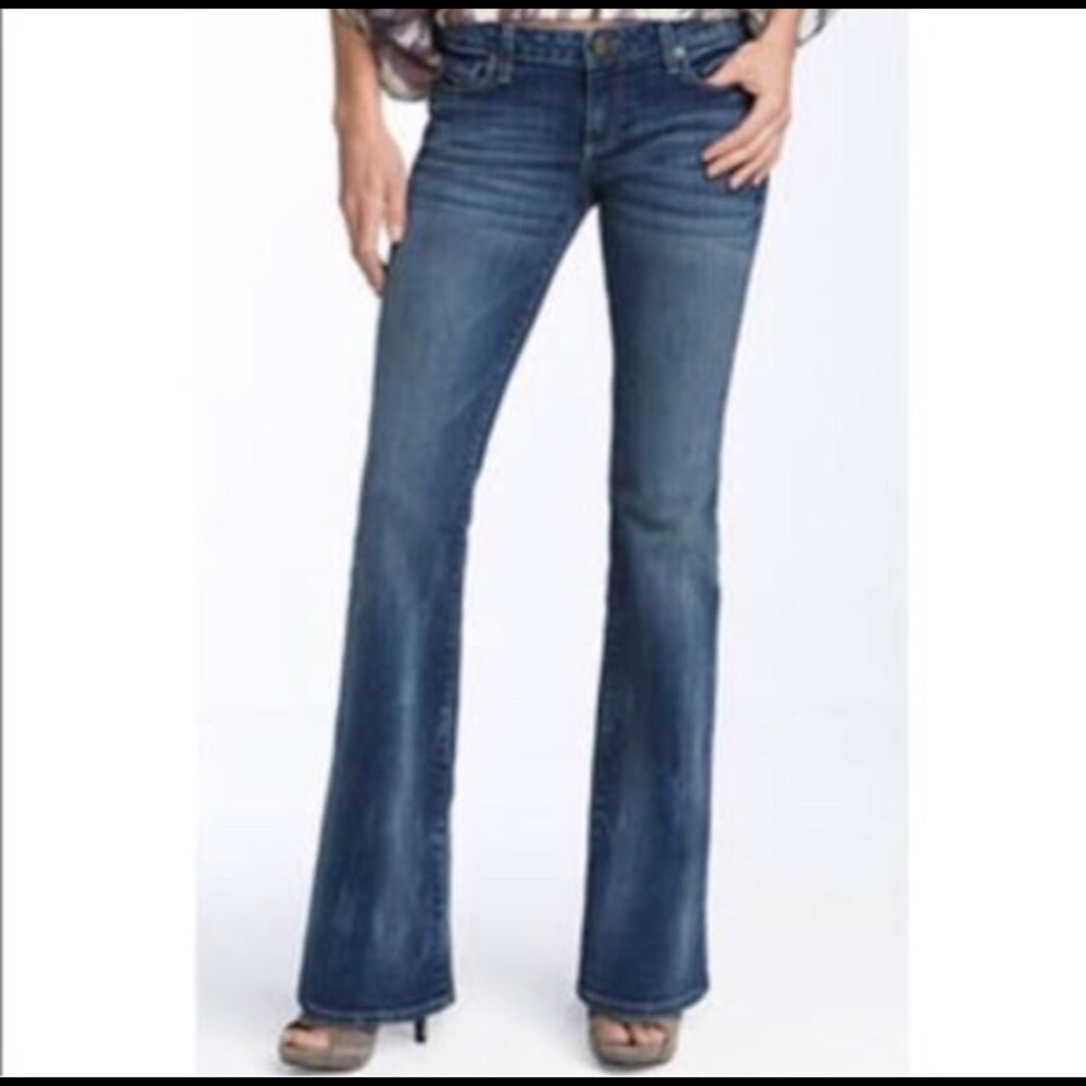PAIGE Women's Boot Cut Jeans in Medium Blue Wash